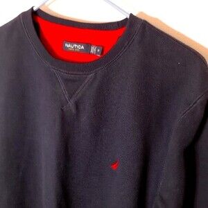 Nautica classic navy blue sweatshirt men's medium m shirt preppy cotton top